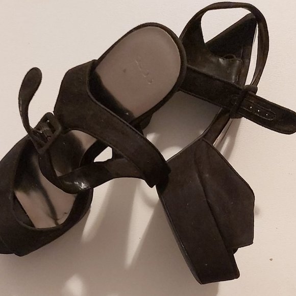 SOSO PRE-LOVED SUED High Heels Women Shoes Size 6 Color BLACK - Picture 5 of 7